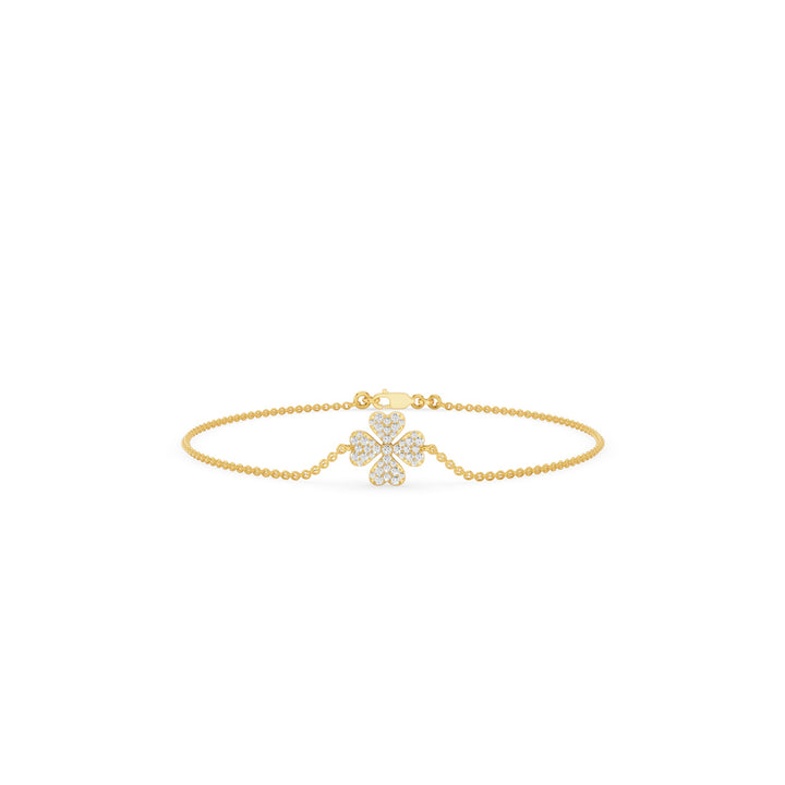 Diamond Clover Charm Bracelet