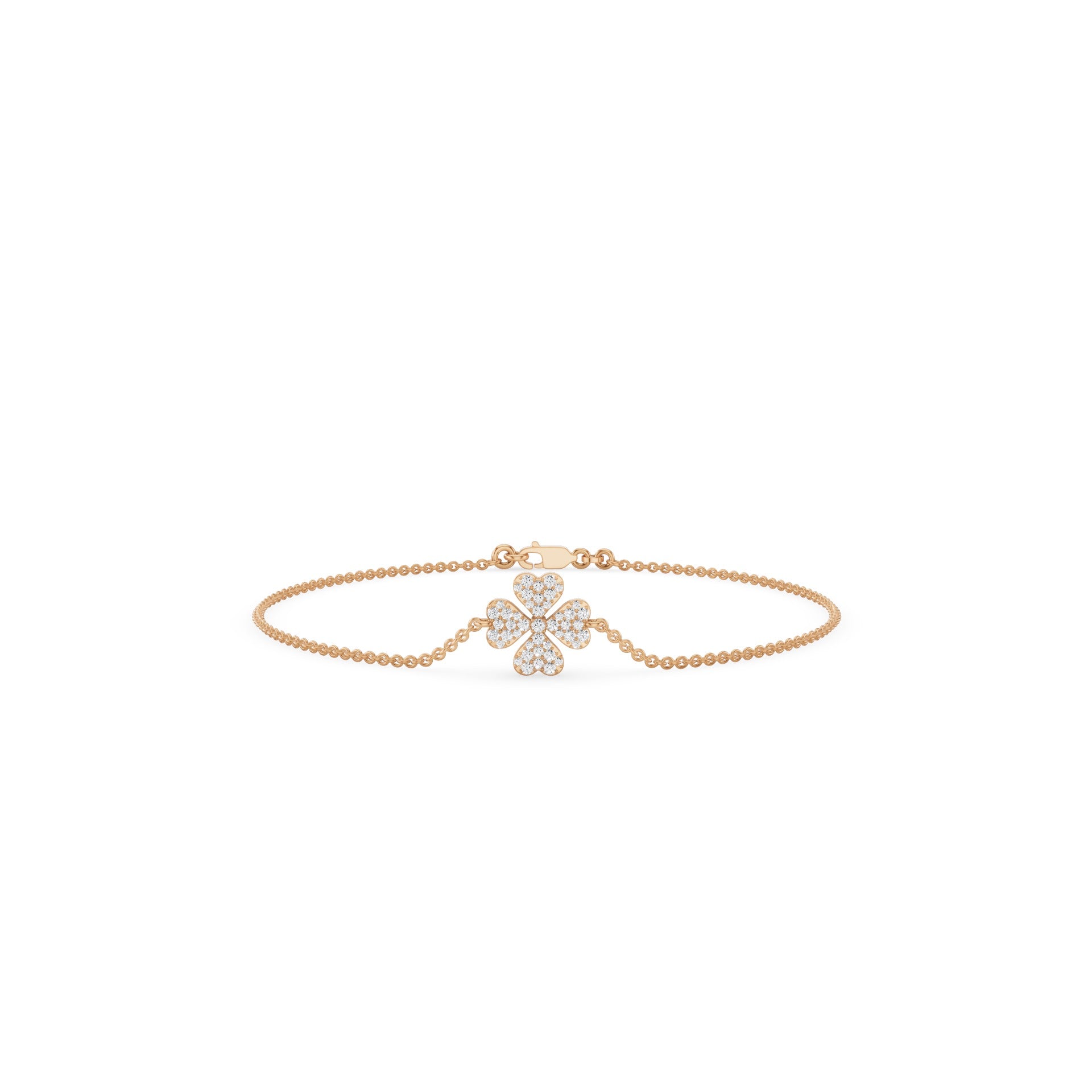 Diamond Clover Charm Bracelet