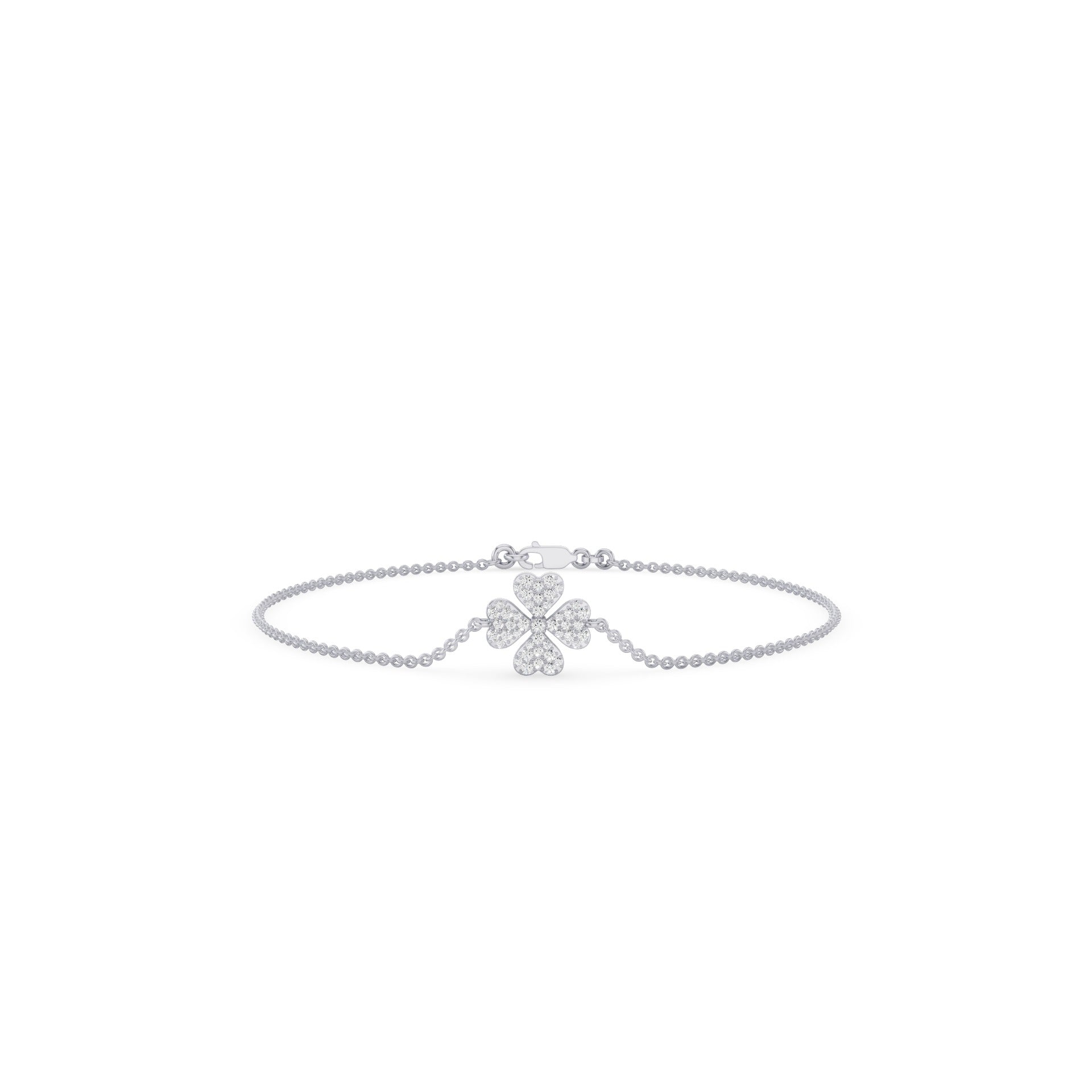 Diamond Clover Charm Bracelet