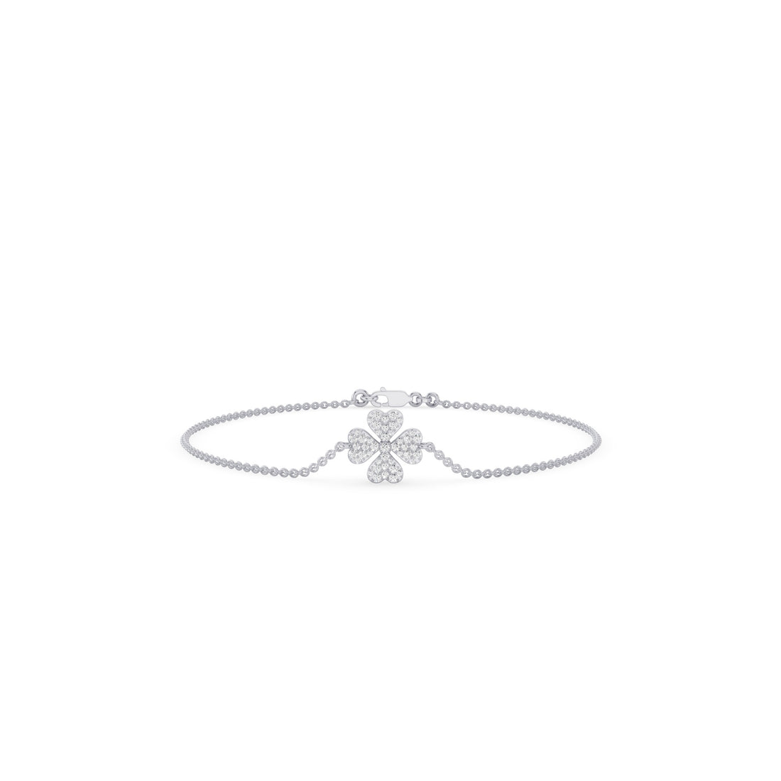 Diamond Clover Charm Bracelet