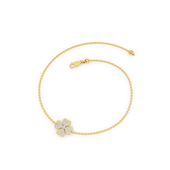 Diamond Clover Charm Bracelet