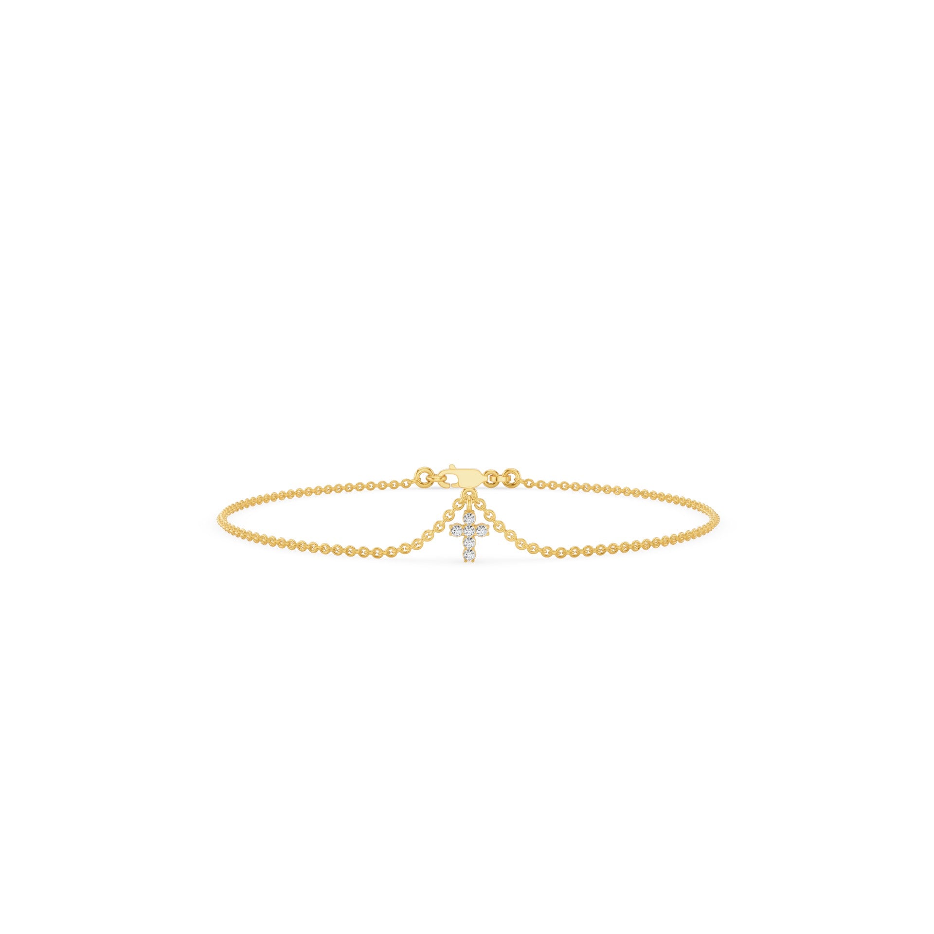 Diamond Cross Charm Bracelet