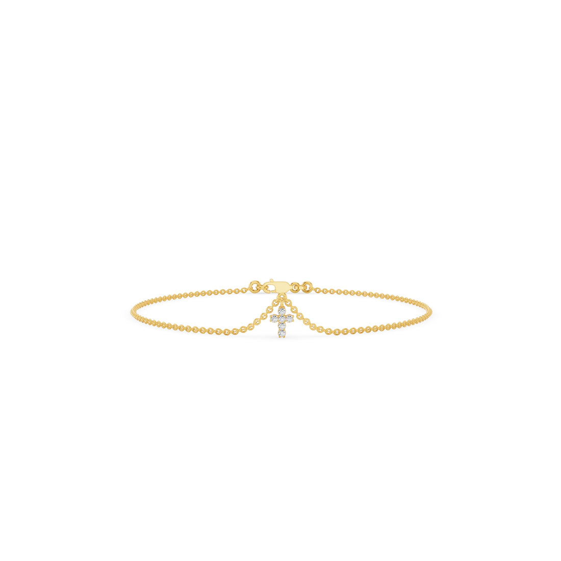 Diamond Cross Charm Bracelet