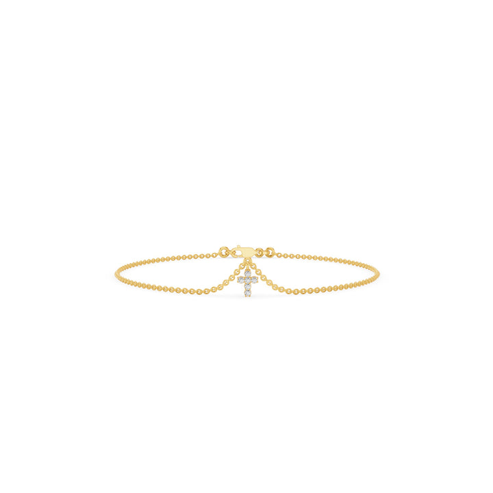 Diamond Cross Charm Bracelet