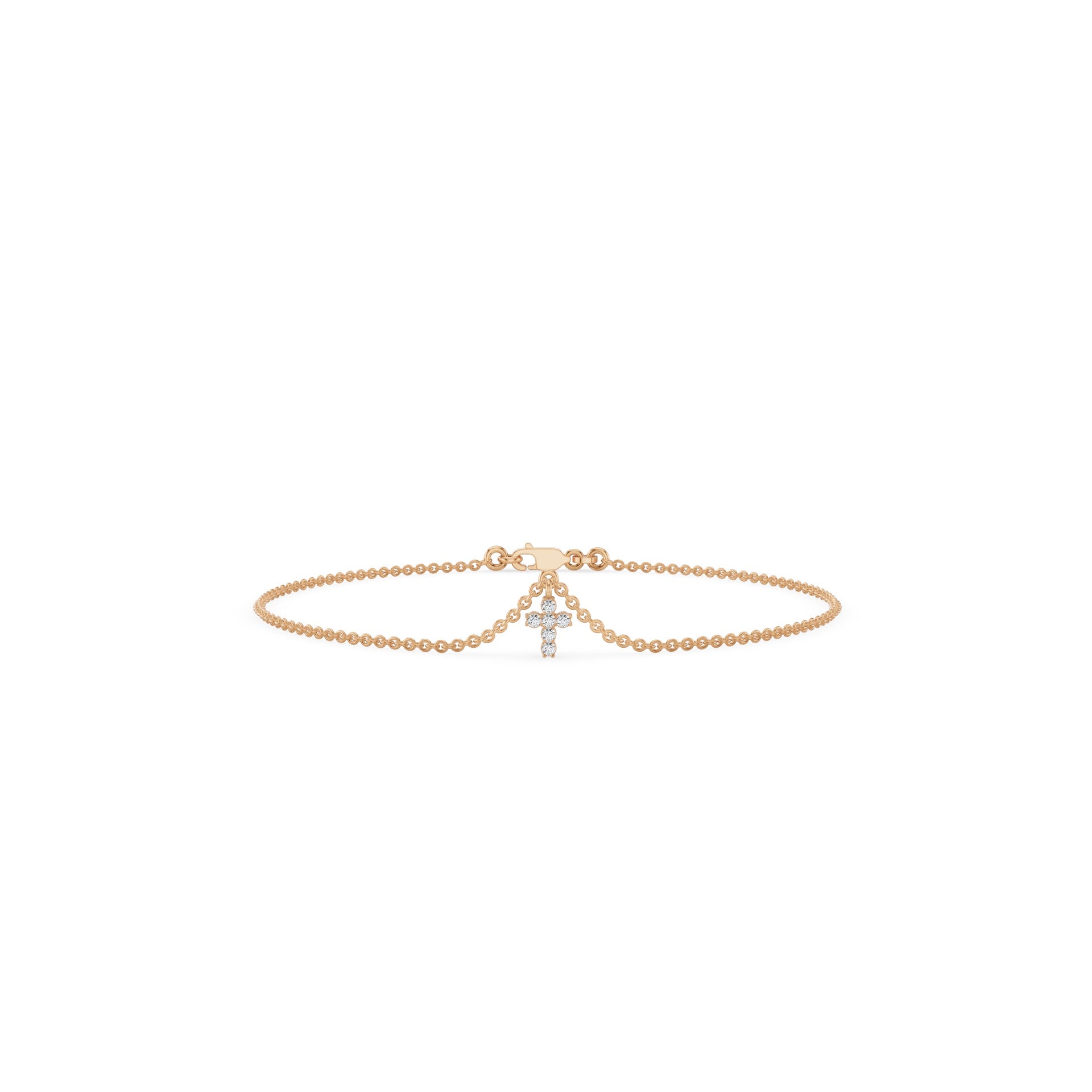 Diamond Cross Charm Bracelet