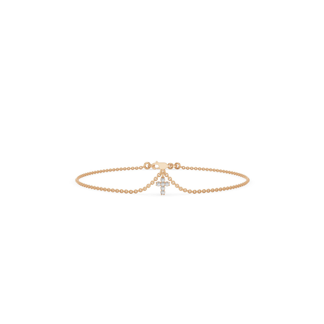 Diamond Cross Charm Bracelet