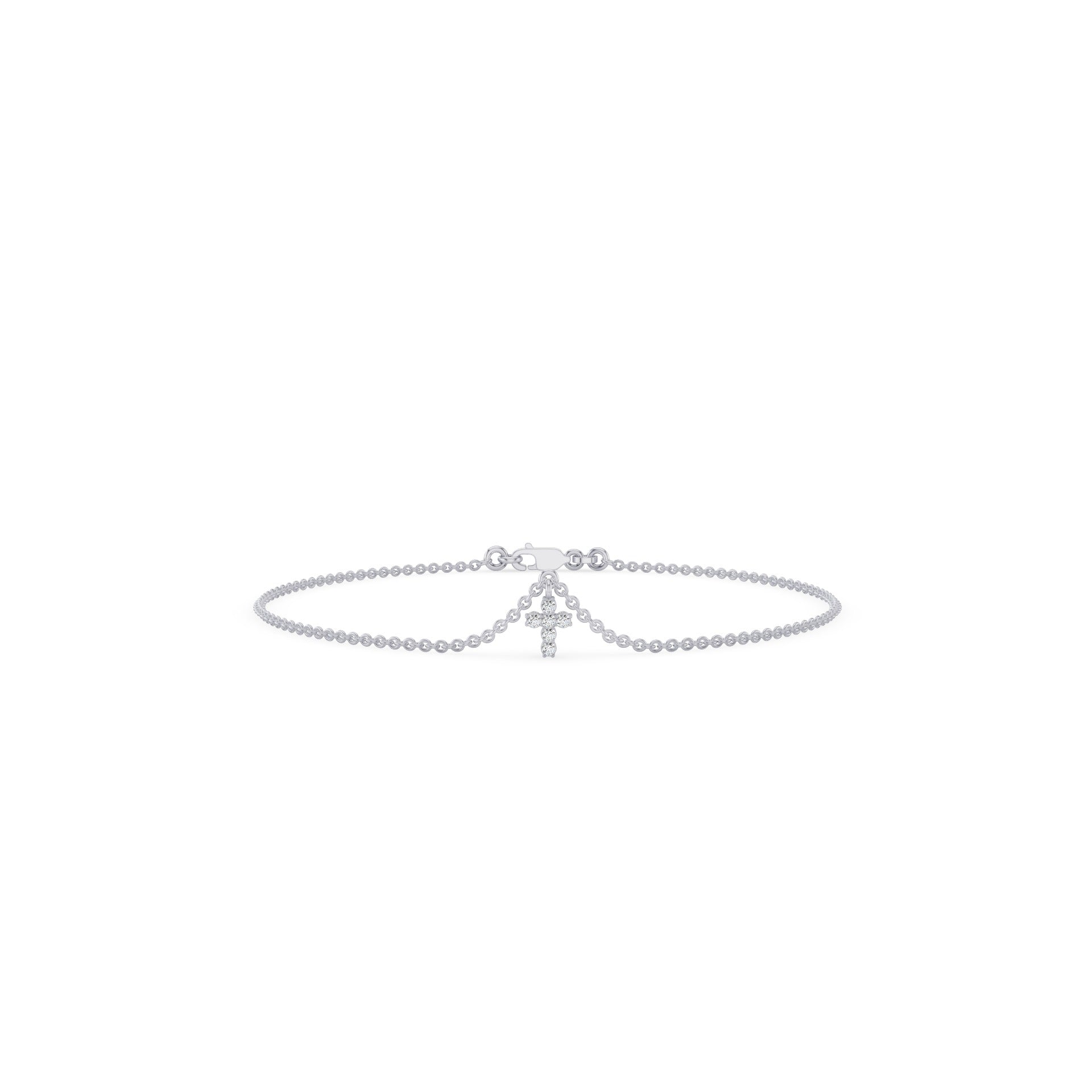 Diamond Cross Charm Bracelet