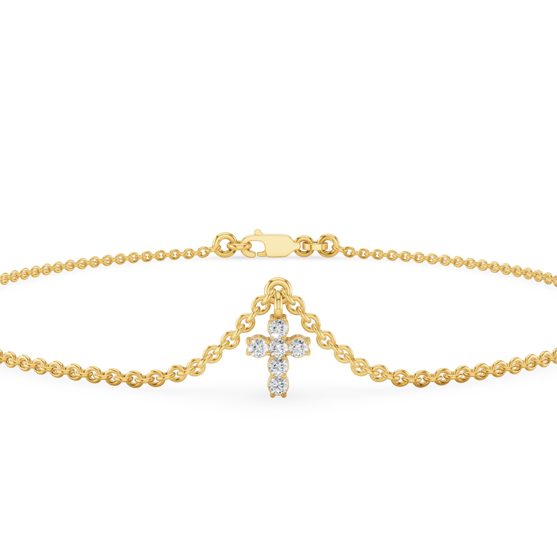 Diamond Cross Charm Bracelet