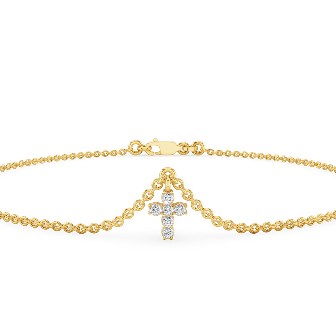 Diamond Cross Charm Bracelet