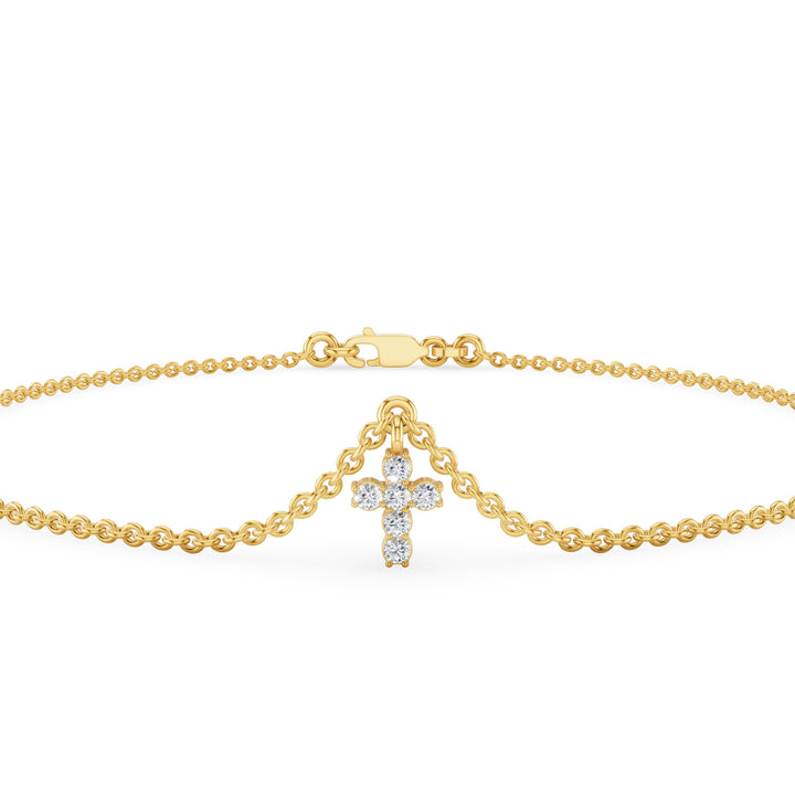 Diamond Cross Charm Bracelet