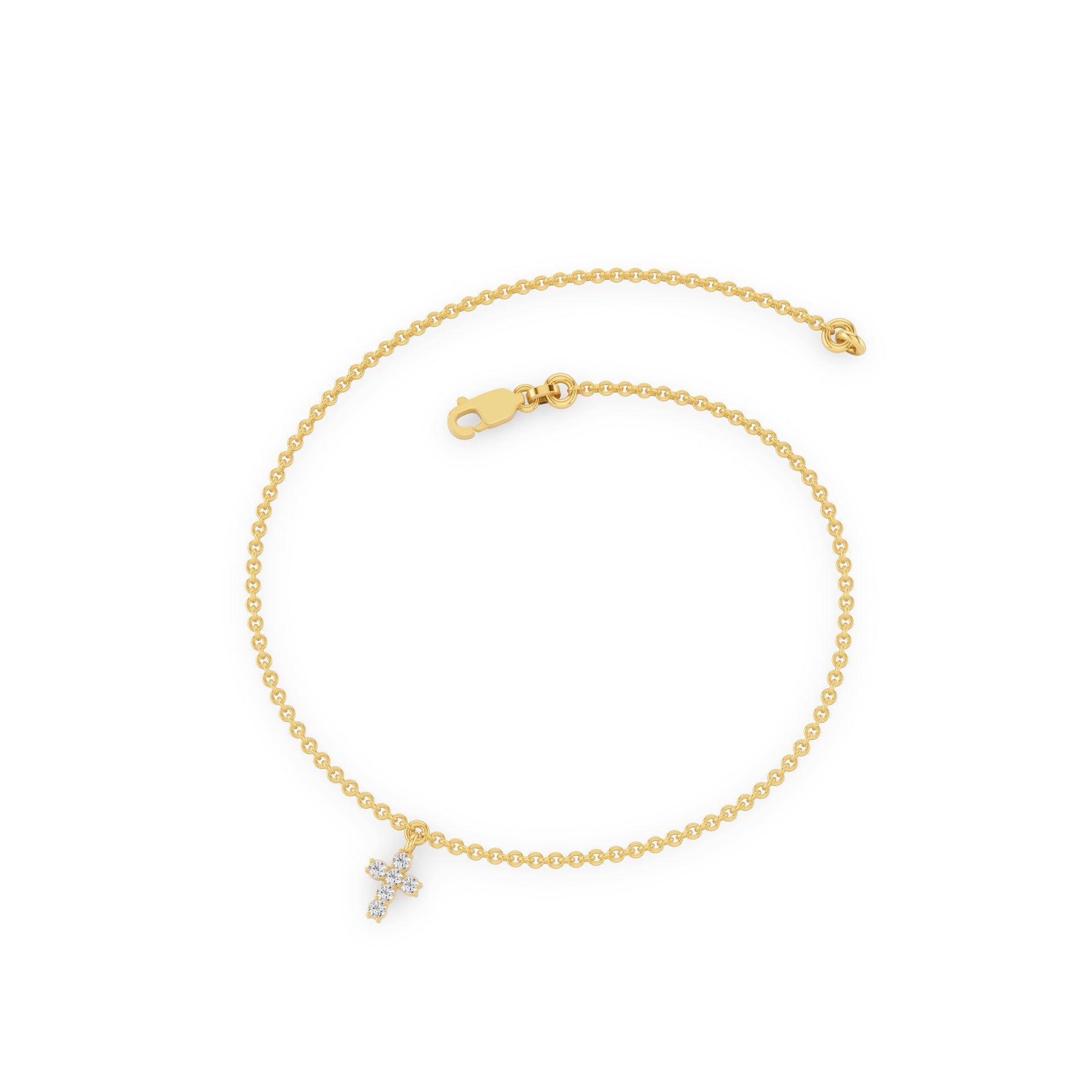 Diamond Cross Charm Bracelet