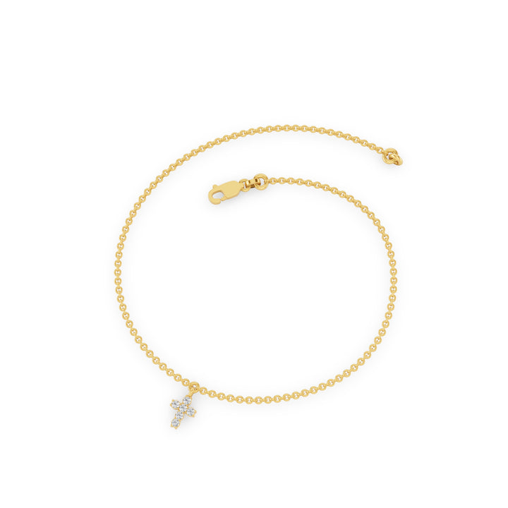 Diamond Cross Charm Bracelet