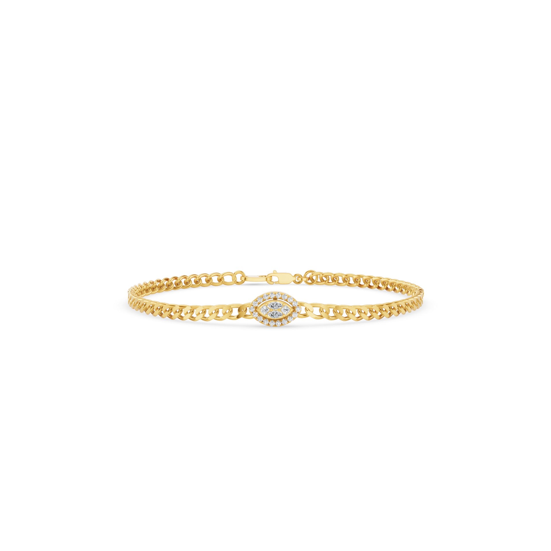 Diamond Illusion Setting Curb Link Bracelet