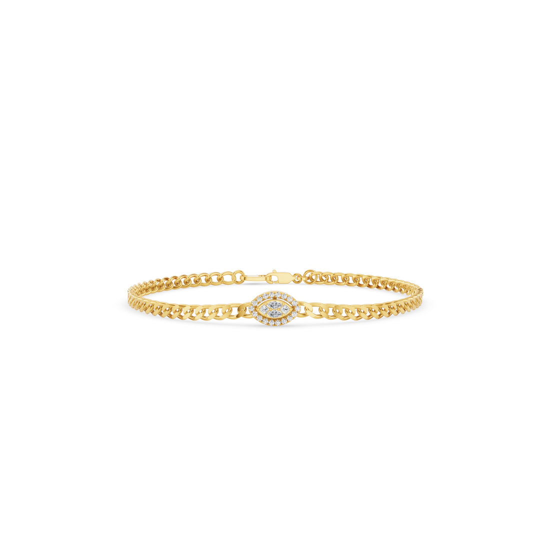 Diamond Illusion Setting Curb Link Bracelet