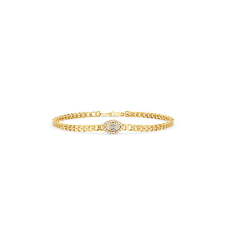 Diamond Illusion Setting Curb Link Bracelet