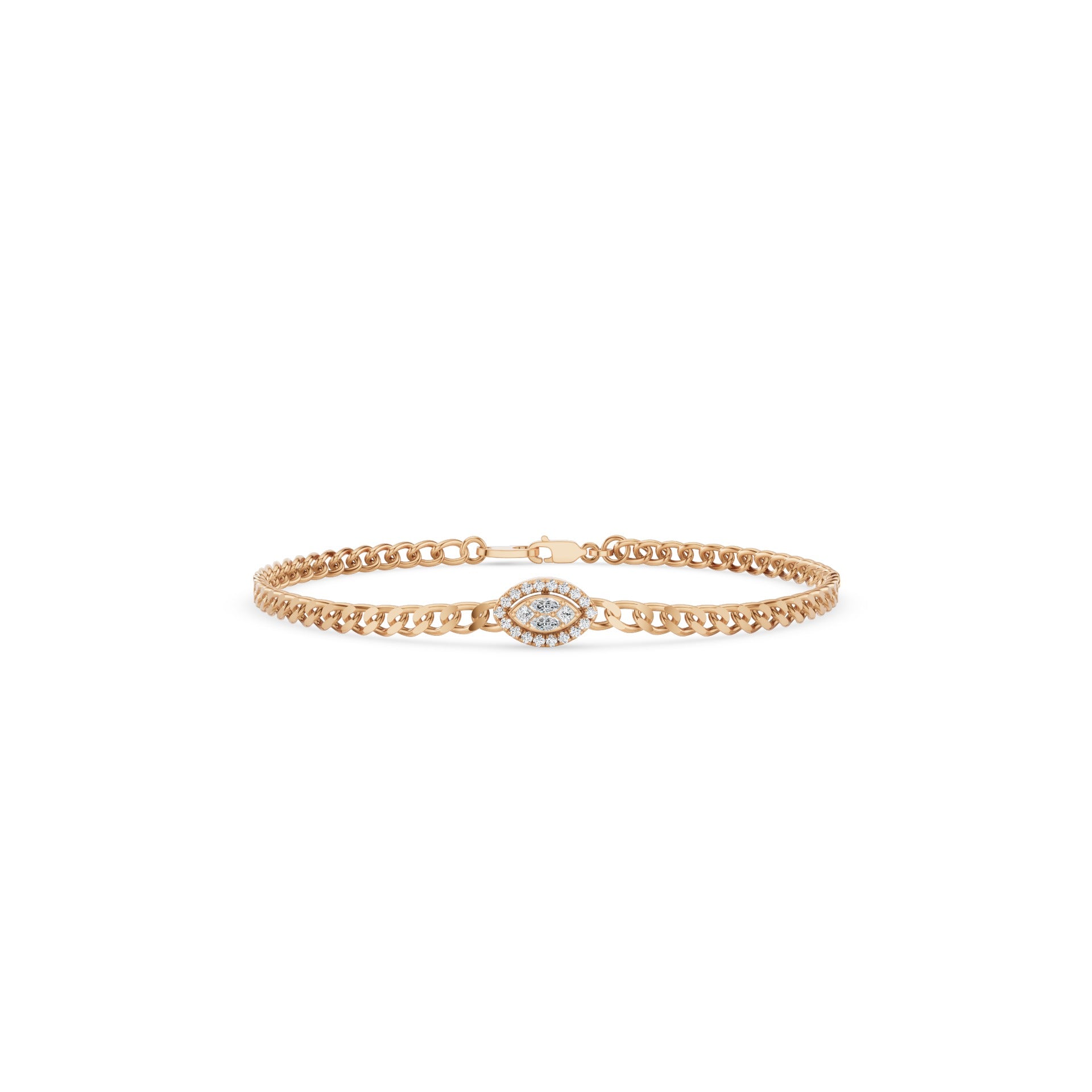 Diamond Illusion Setting Curb Link Bracelet
