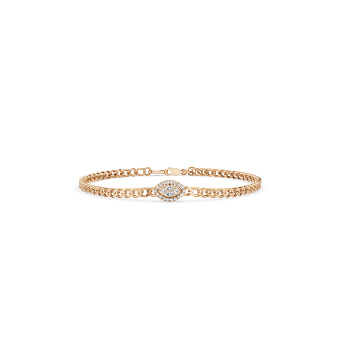 Diamond Illusion Setting Curb Link Bracelet