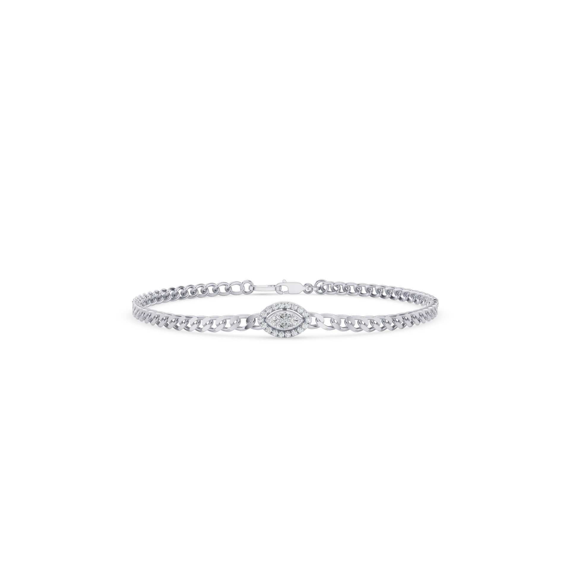Diamond Illusion Setting Curb Link Bracelet