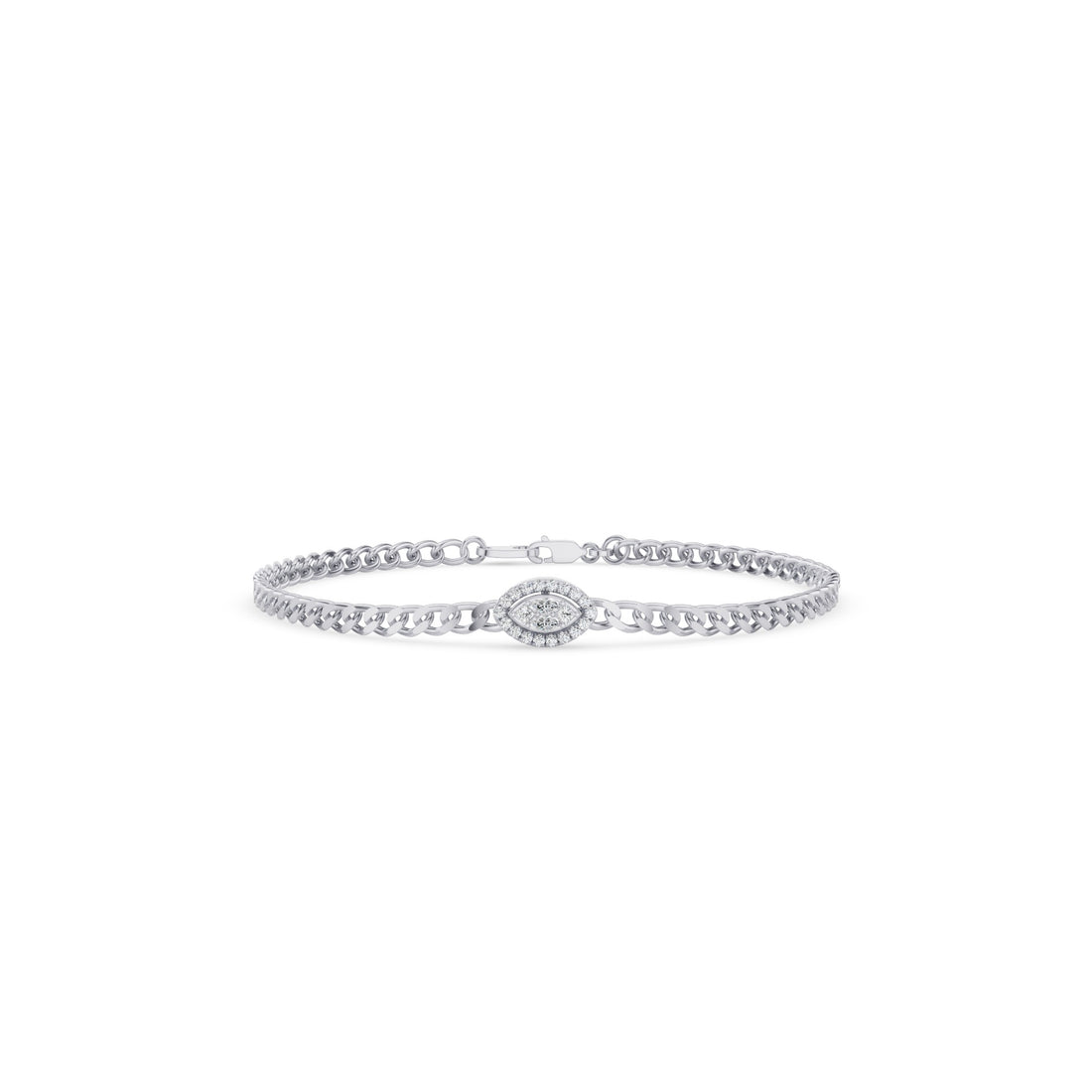Diamond Illusion Setting Curb Link Bracelet