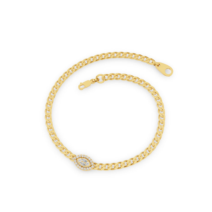 Diamond Illusion Setting Curb Link Bracelet