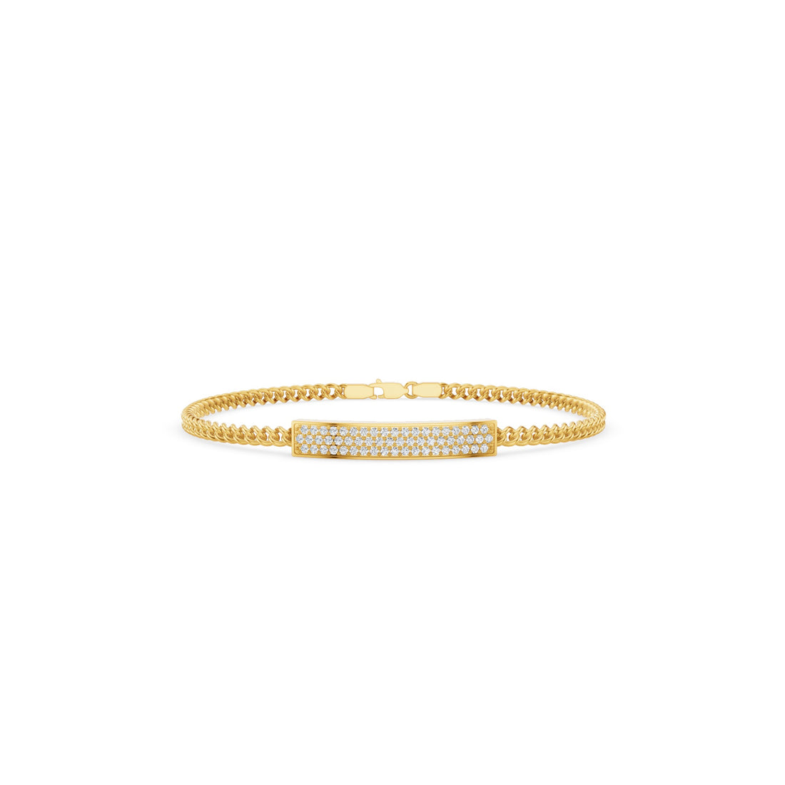 Diamond Pavé Bar Curb Link Bracelet