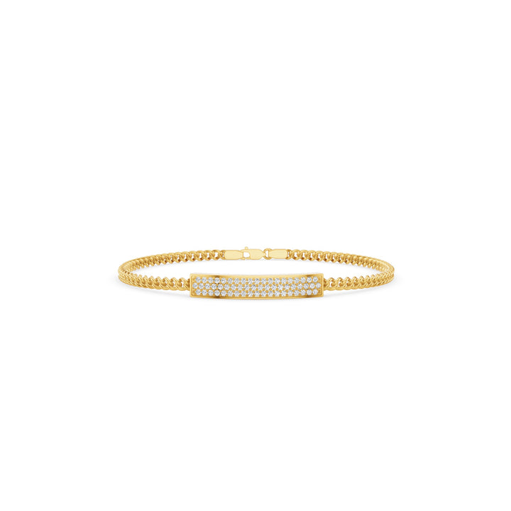 Diamond Pavé Bar Curb Link Bracelet