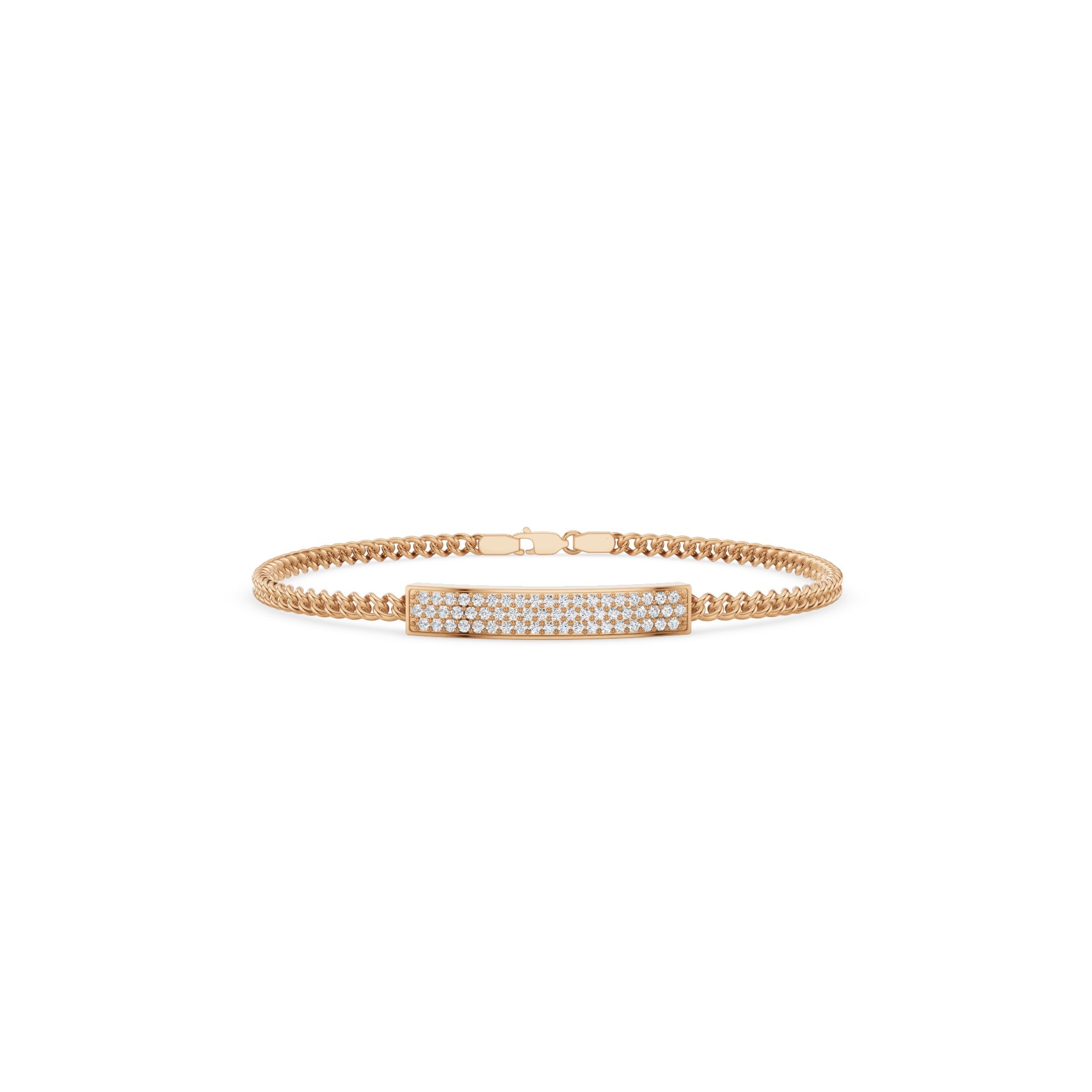 Diamond Pavé Bar Curb Link Bracelet