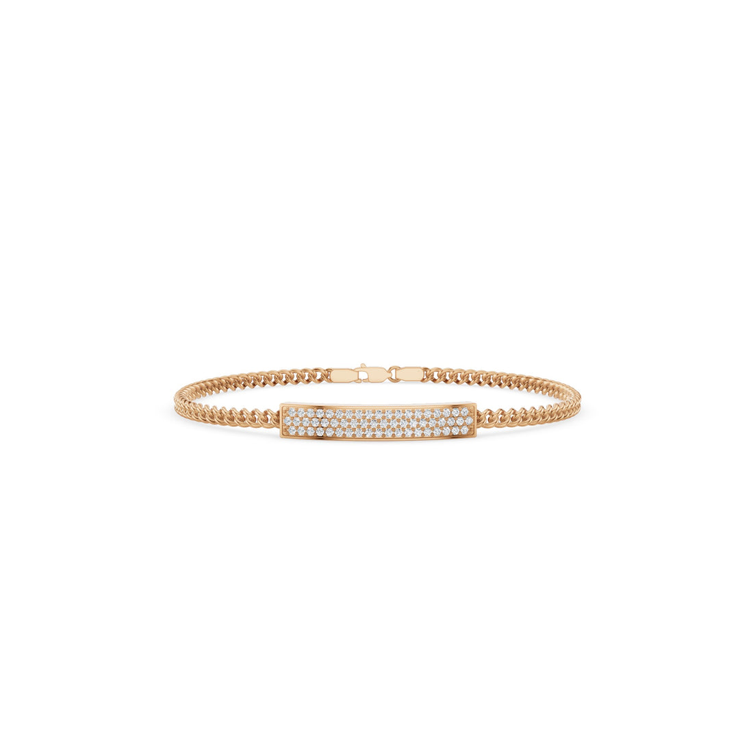 Diamond Pavé Bar Curb Link Bracelet