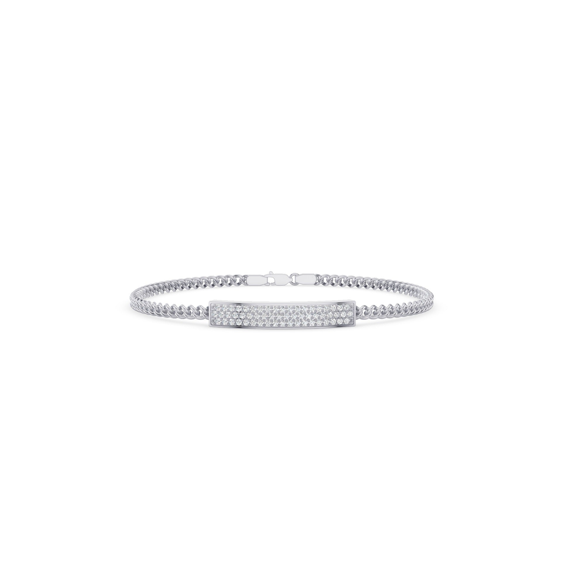 Diamond Pavé Bar Curb Link Bracelet