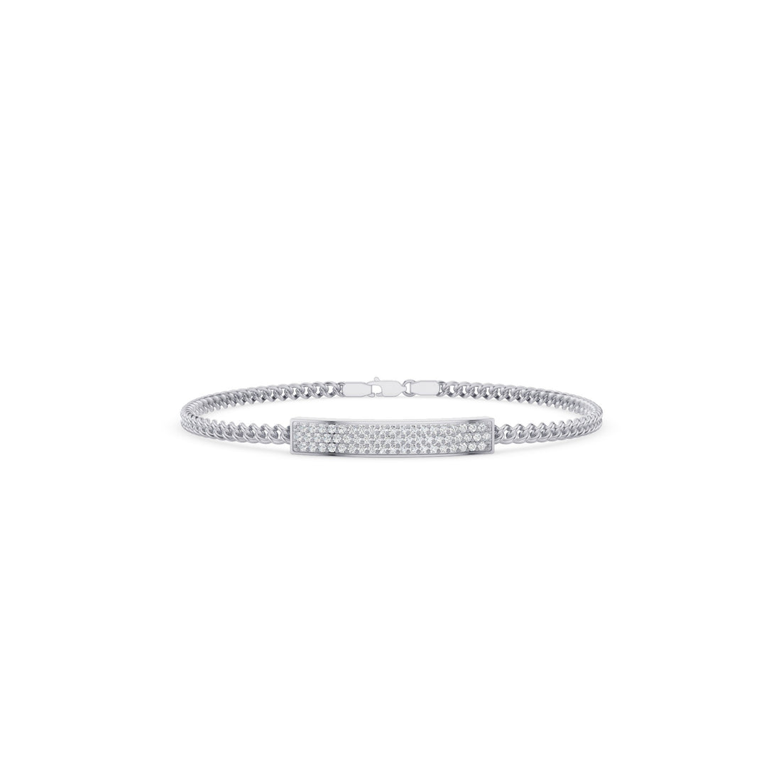 Diamond Pavé Bar Curb Link Bracelet