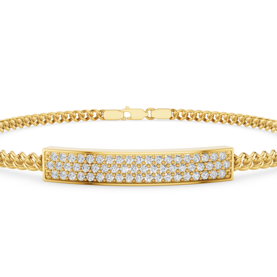 Diamond Pavé Bar Curb Link Bracelet