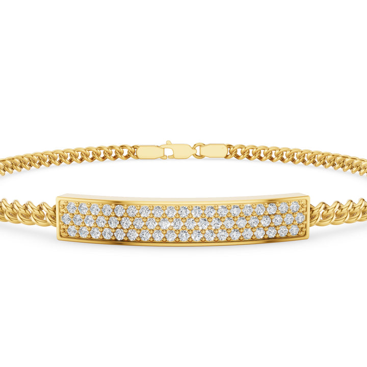 Diamond Pavé Bar Curb Link Bracelet
