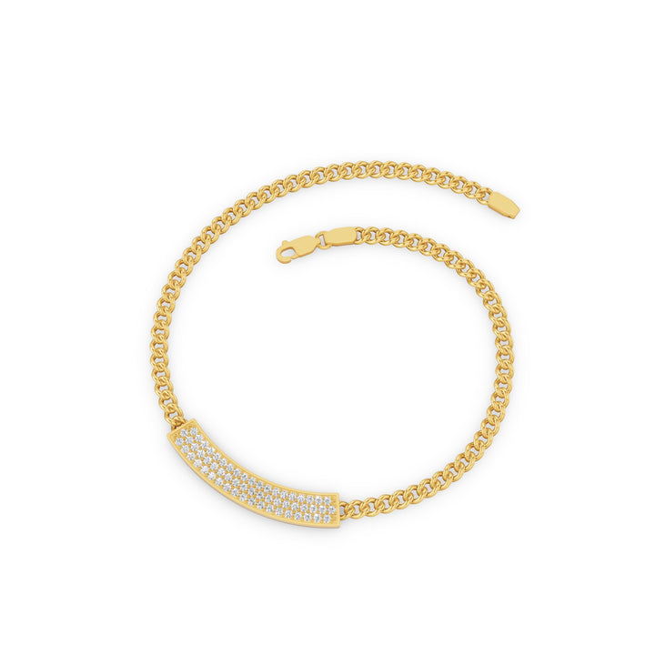 Diamond Pavé Bar Curb Link Bracelet