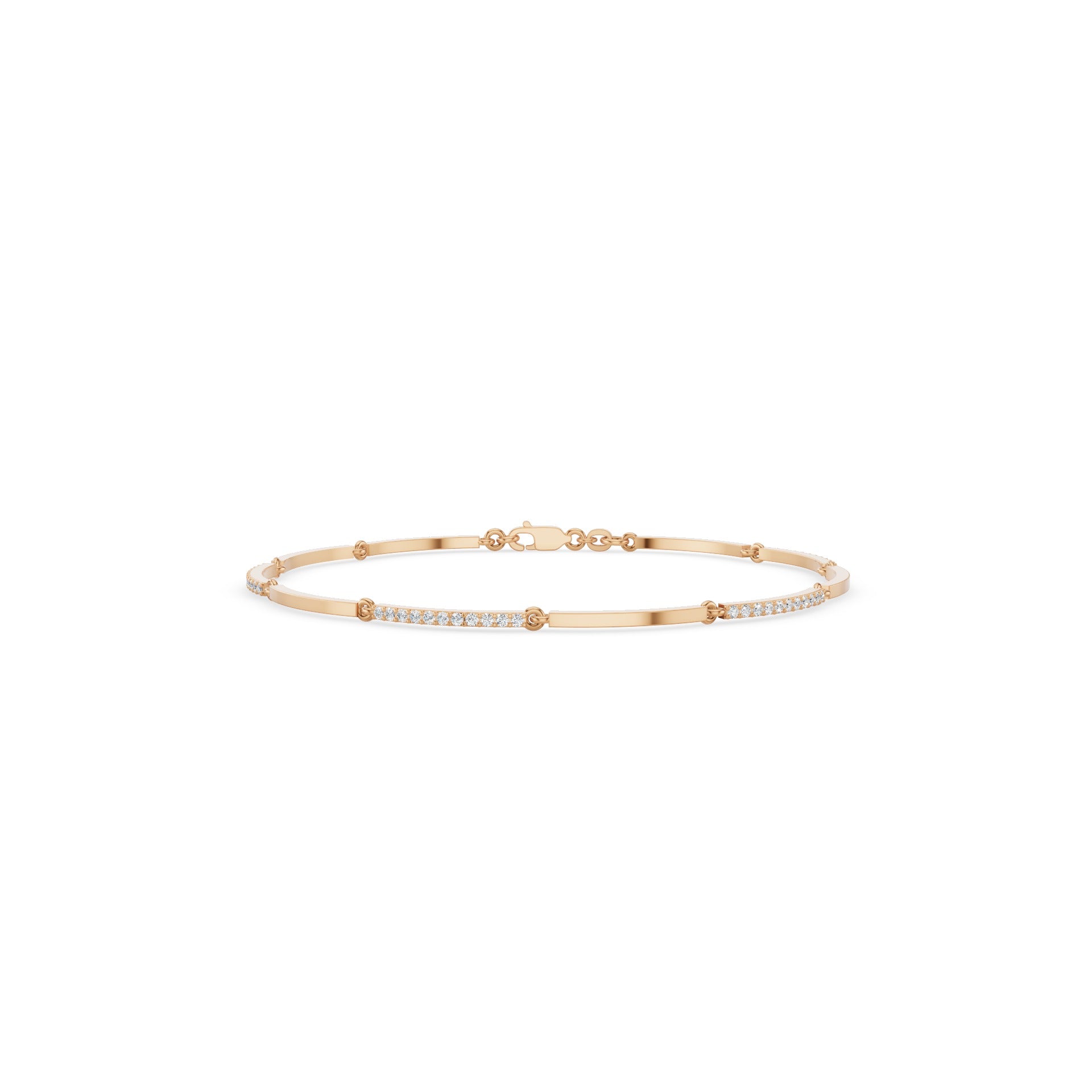 Diamond Pavé and Gold Bar Bracelet