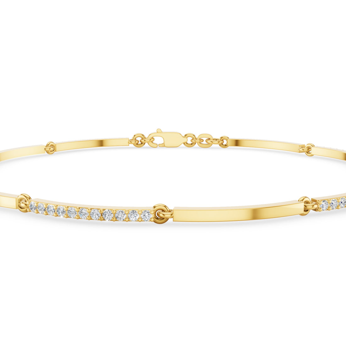 Diamond Pavé and Gold Bar Bracelet