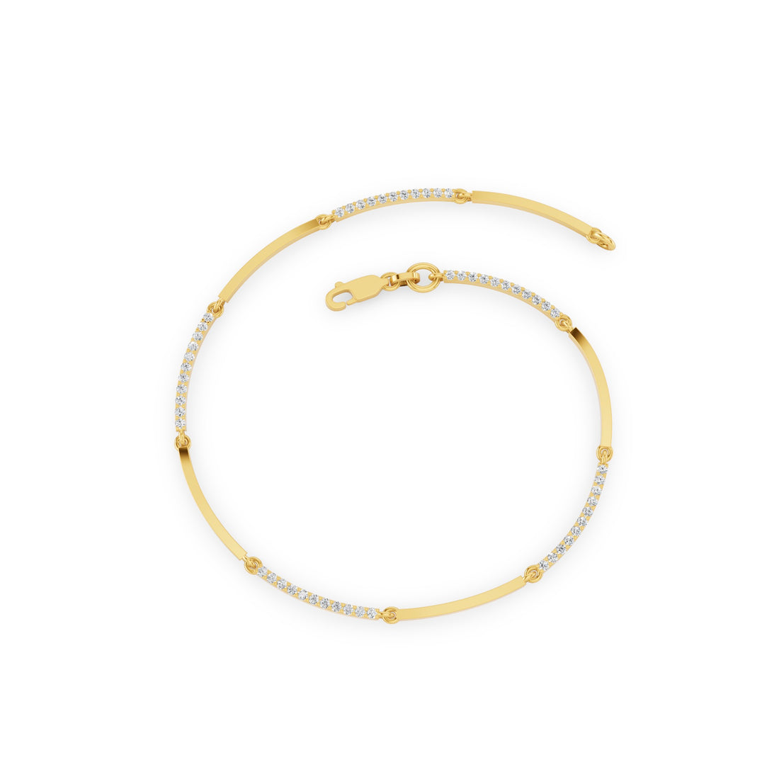 Diamond Pavé and Gold Bar Bracelet