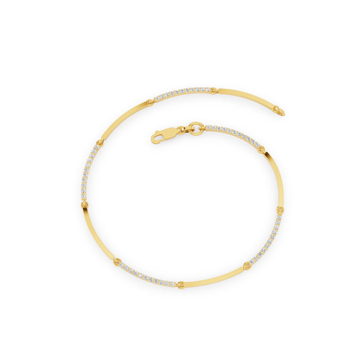 Diamond Pavé and Gold Bar Bracelet