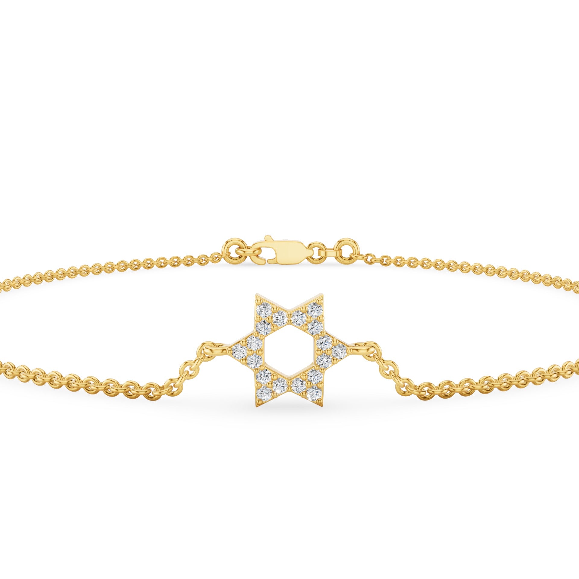 Diamond Star of David Bracelet