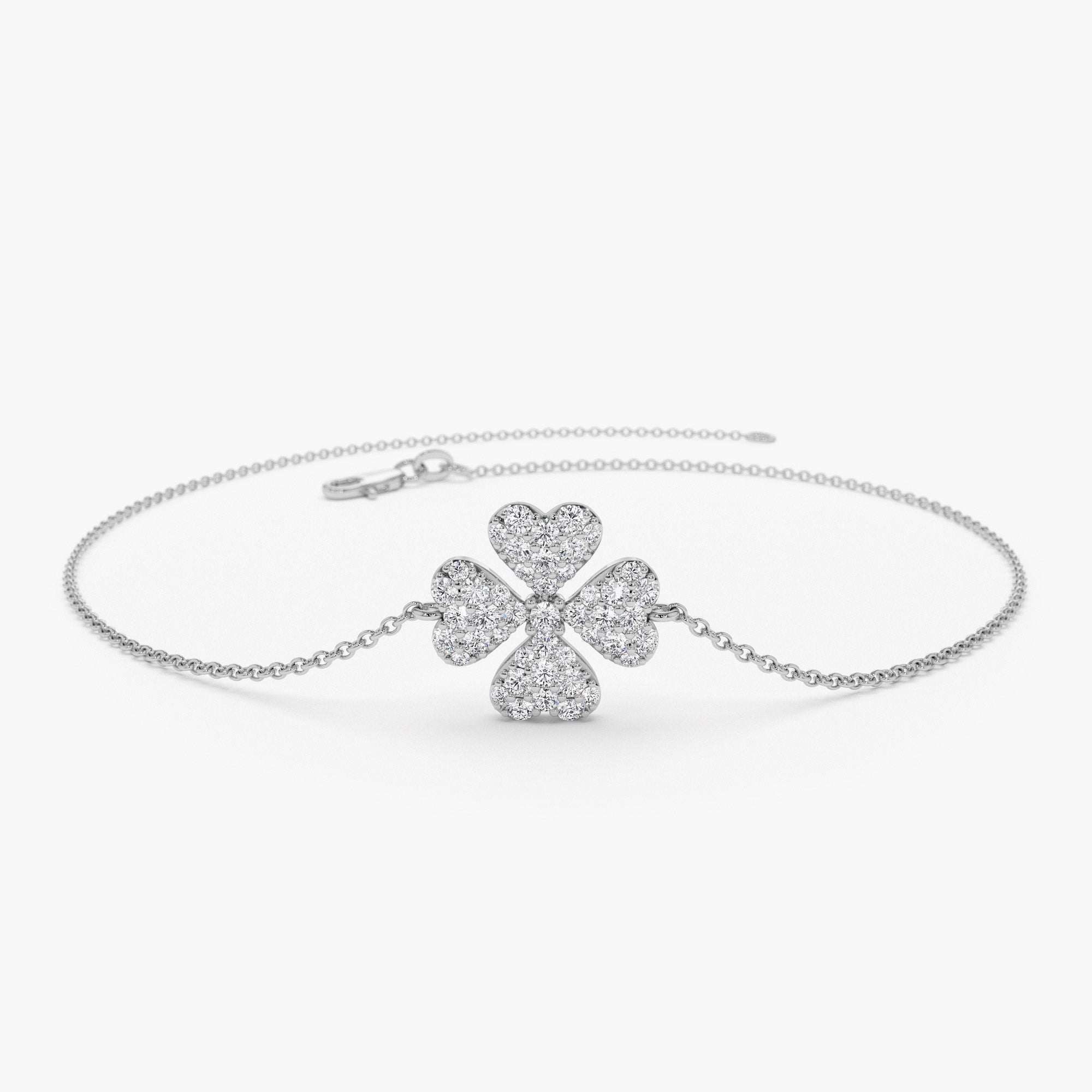Diamond Clover Charm Bracelet