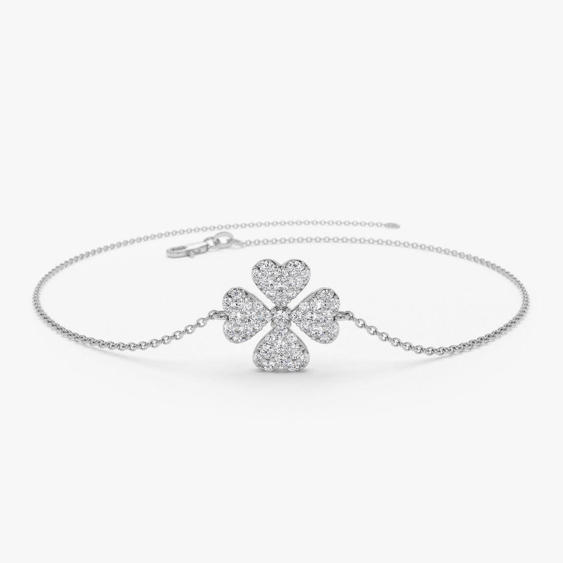 Diamond Clover Charm Bracelet