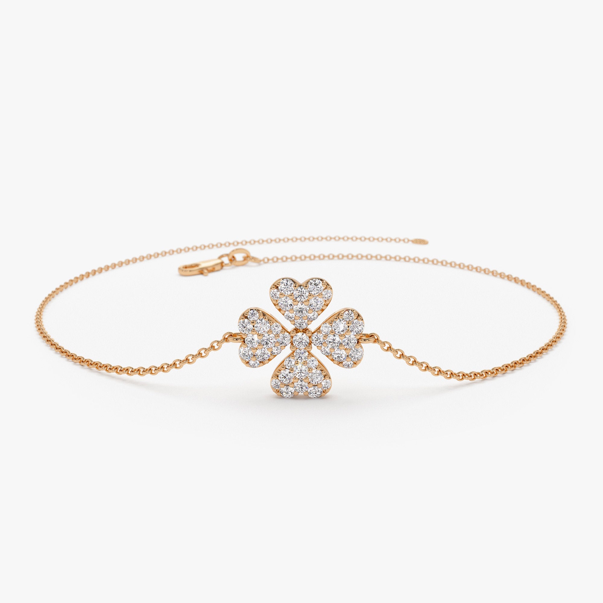 Diamond Clover Charm Bracelet
