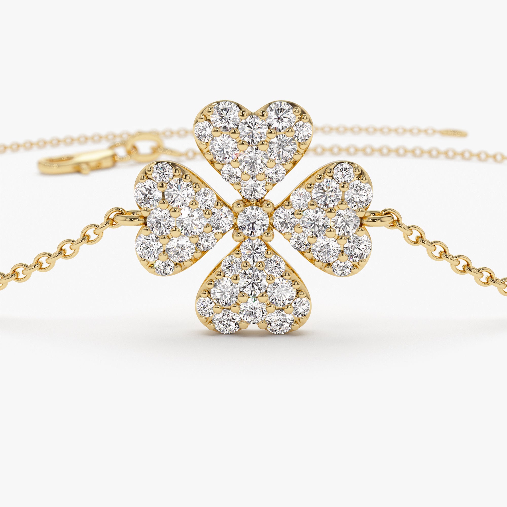 Diamond Clover Charm Bracelet