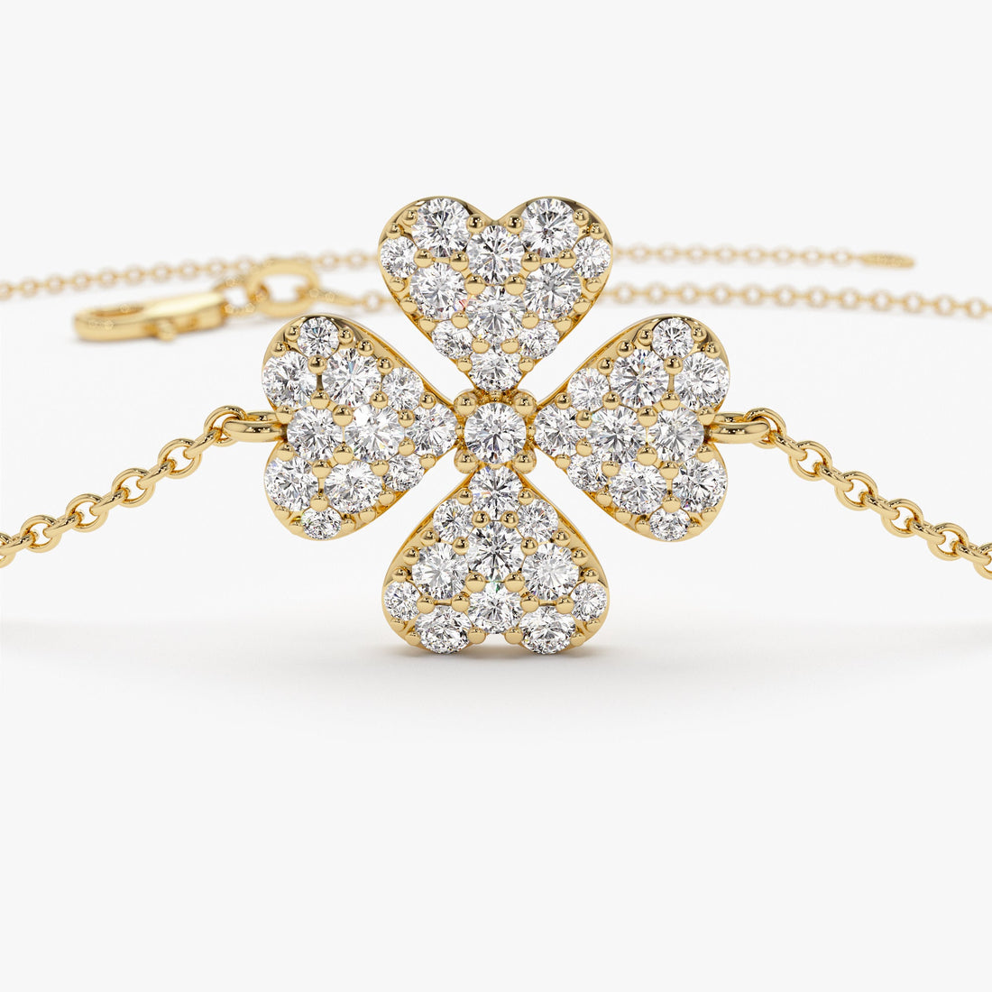 Diamond Clover Charm Bracelet
