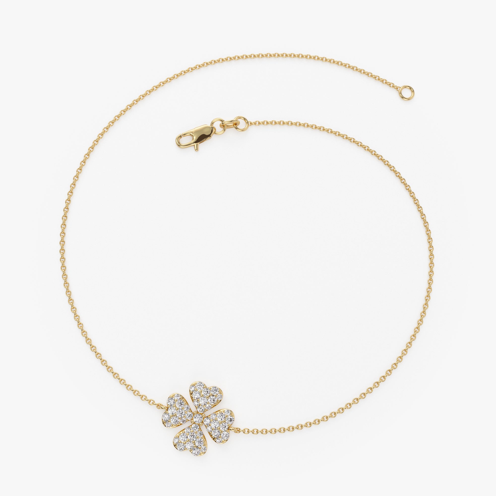Diamond Clover Charm Bracelet