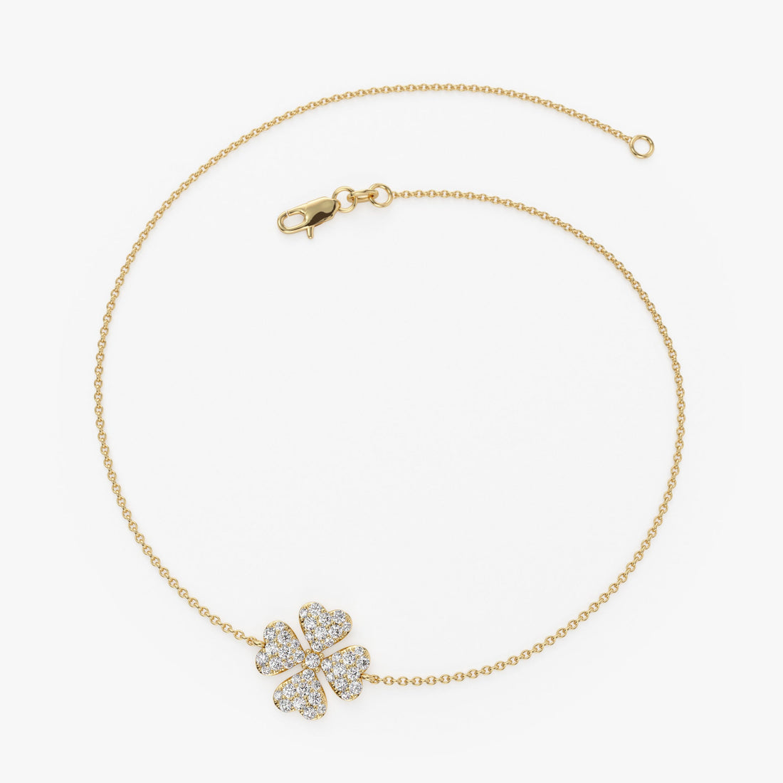 Diamond Clover Charm Bracelet