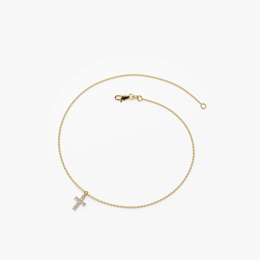 Diamond Cross Charm Bracelet