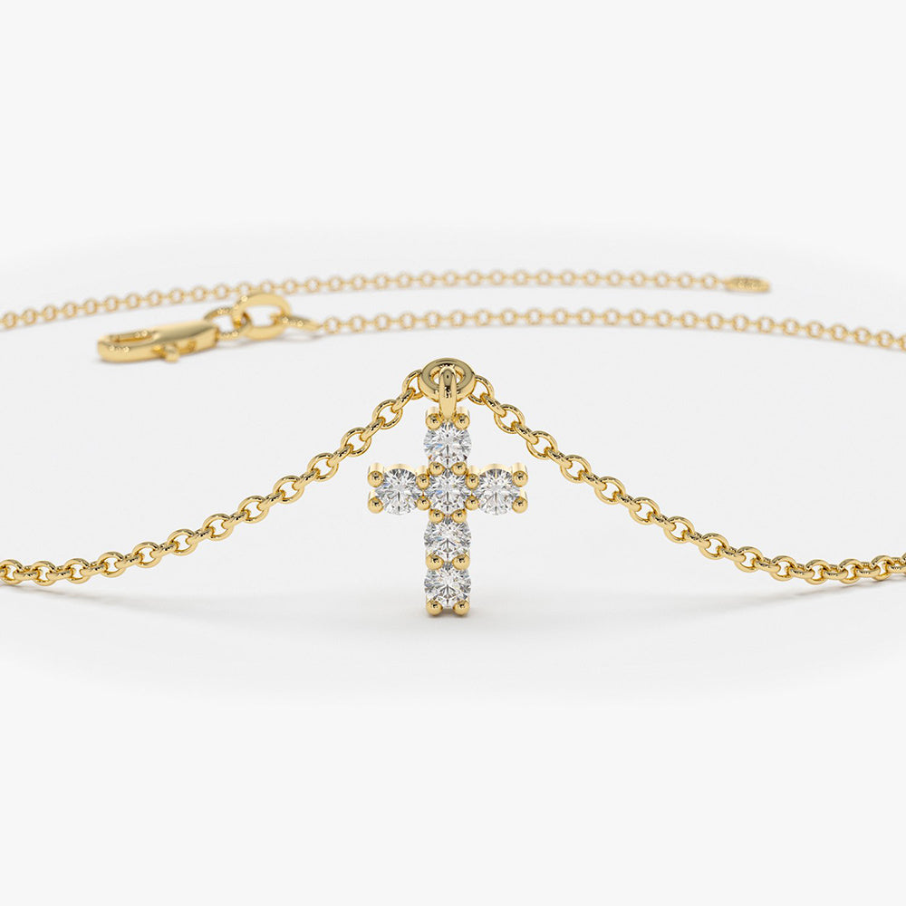 Diamond Cross Charm Bracelet