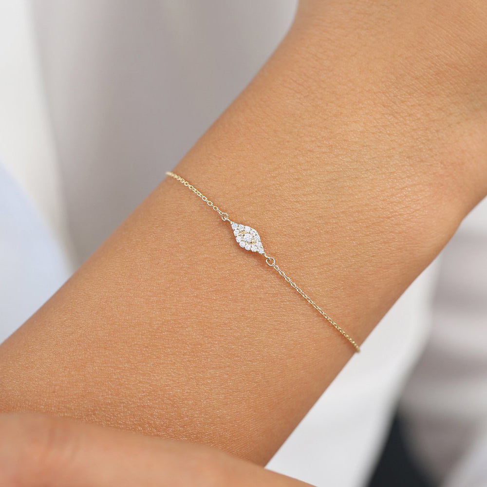 Diamond Evil Eye Chain Bracelet