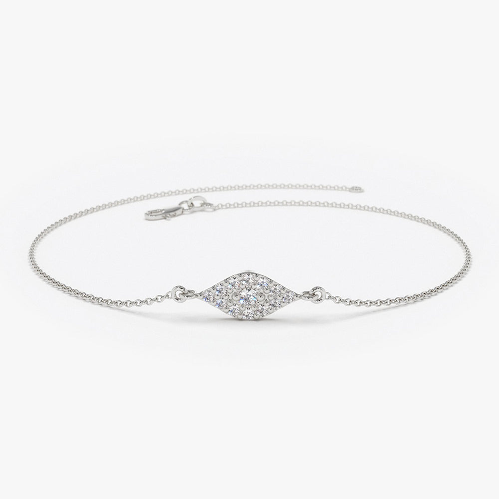 Diamond Evil Eye Chain Bracelet