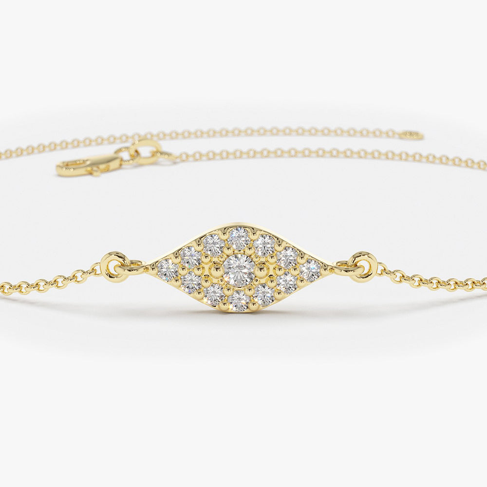 Diamond Evil Eye Chain Bracelet